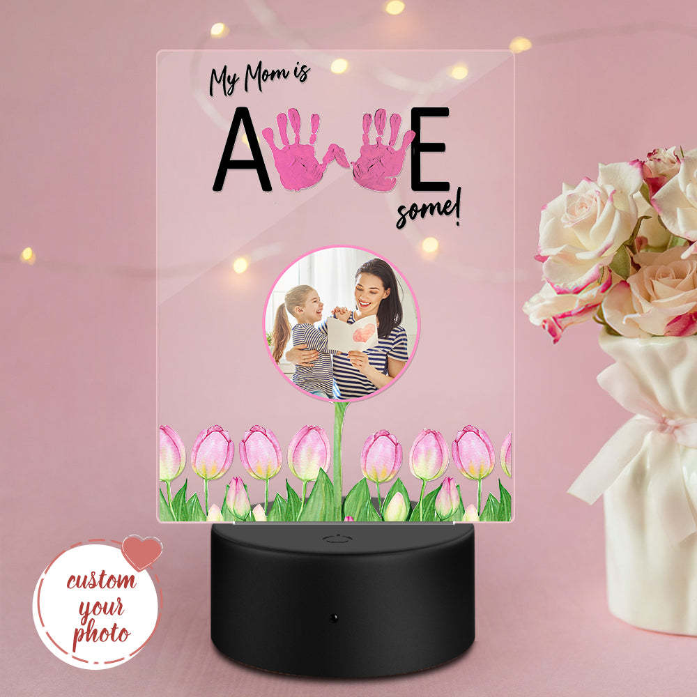 Personalized Photo Handprint Night Light Mother's Day Gift -