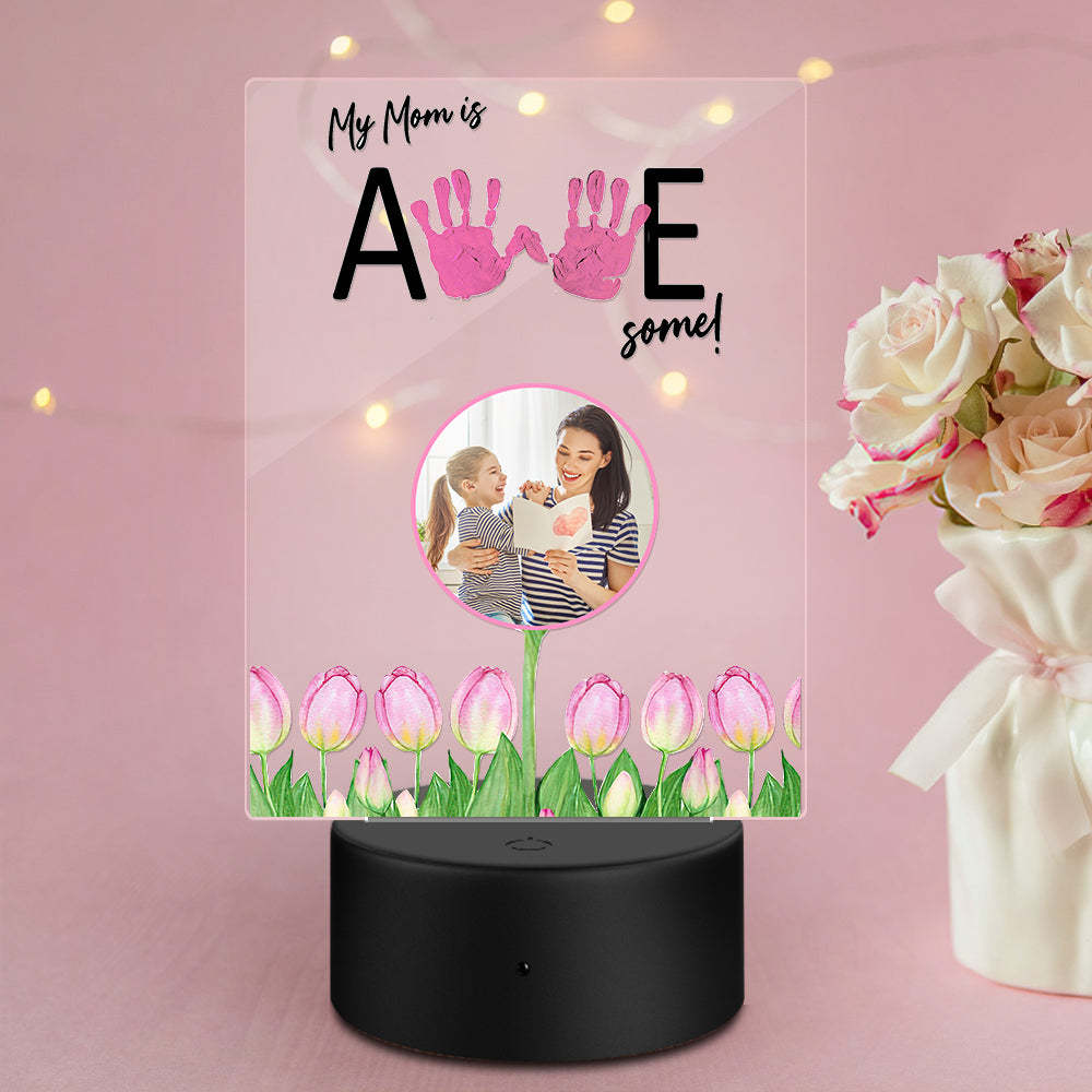 Personalized Photo Handprint Night Light Mother's Day Gift -