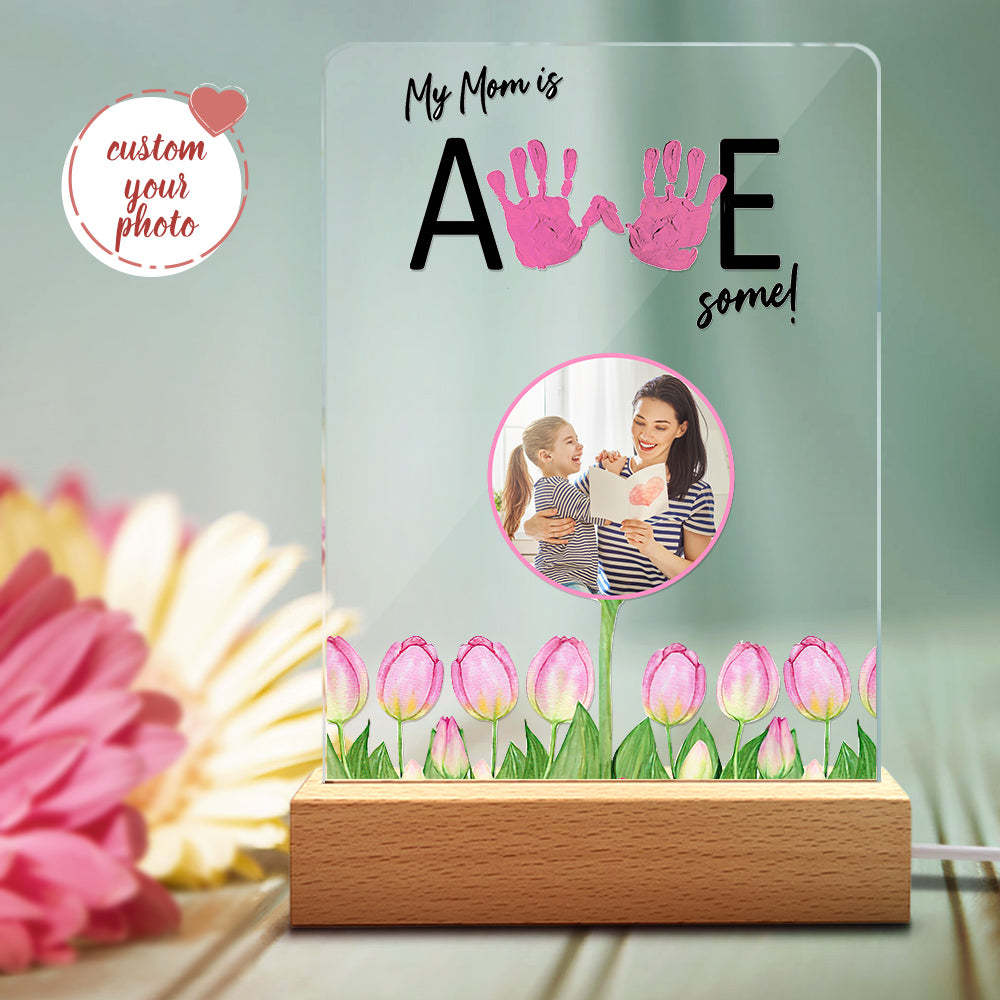 Personalized Photo Handprint Night Light Mother's Day Gift -