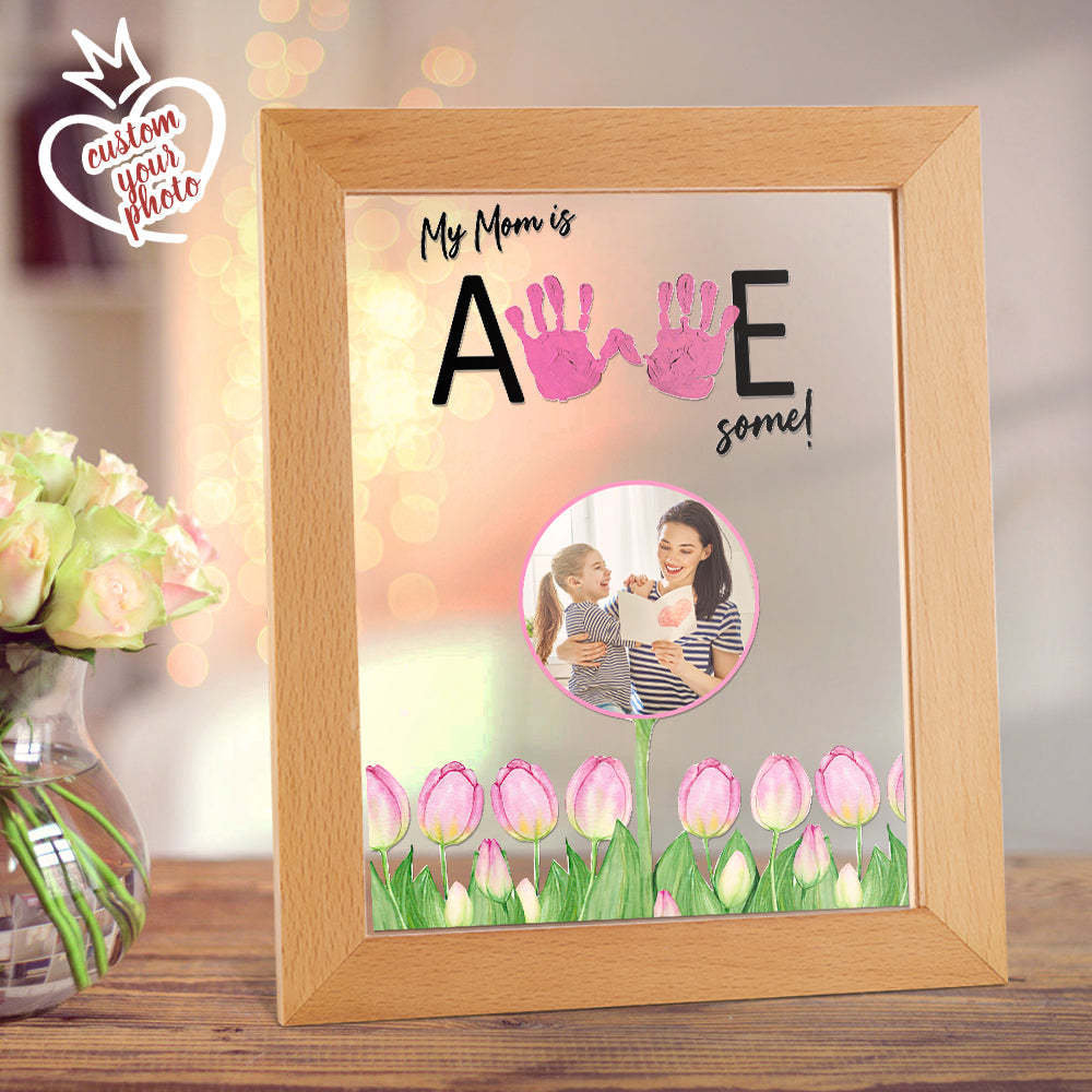 Personalized Photo Handprint Night Light Mother's Day Gift -