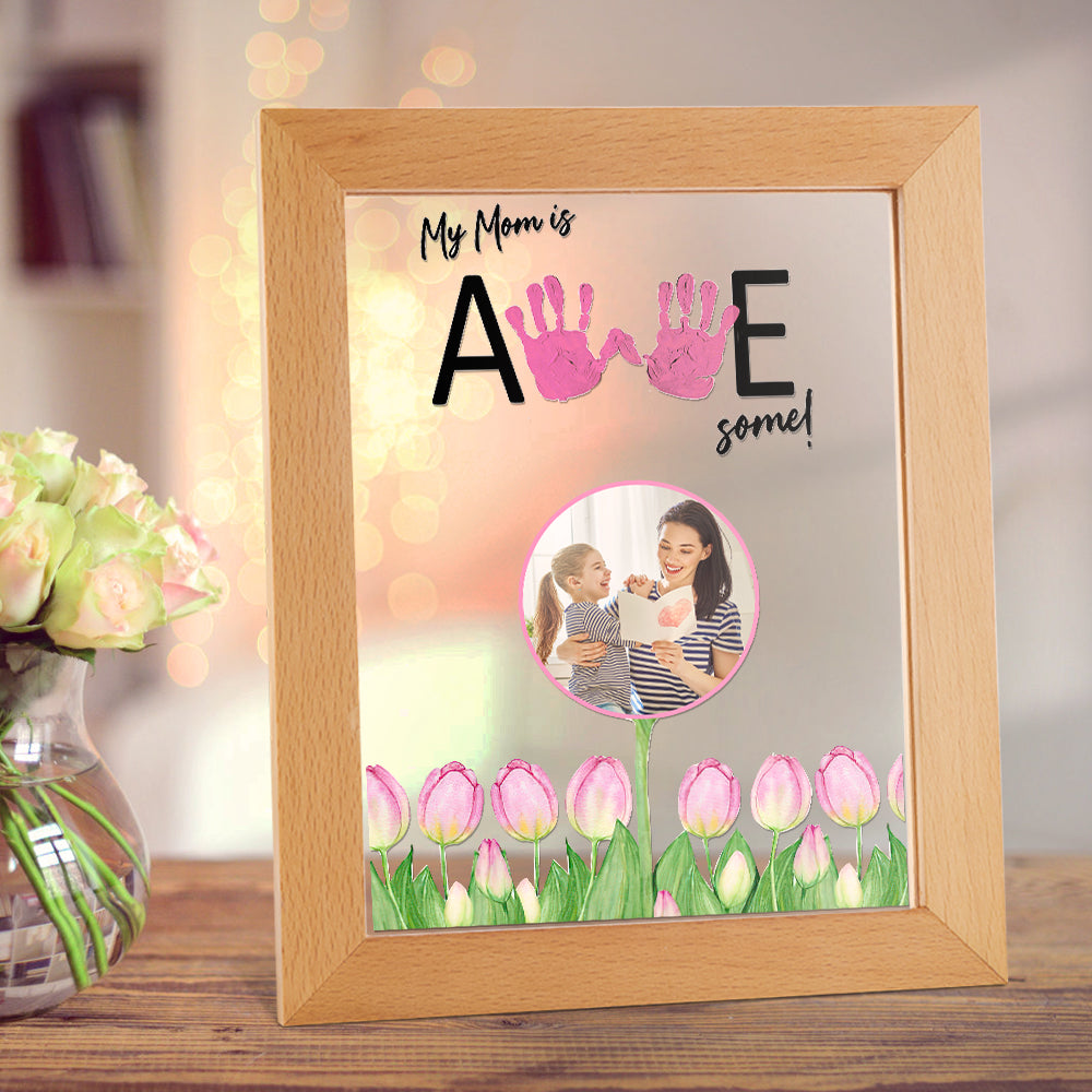Personalized Photo Handprint Night Light Mother's Day Gift - 