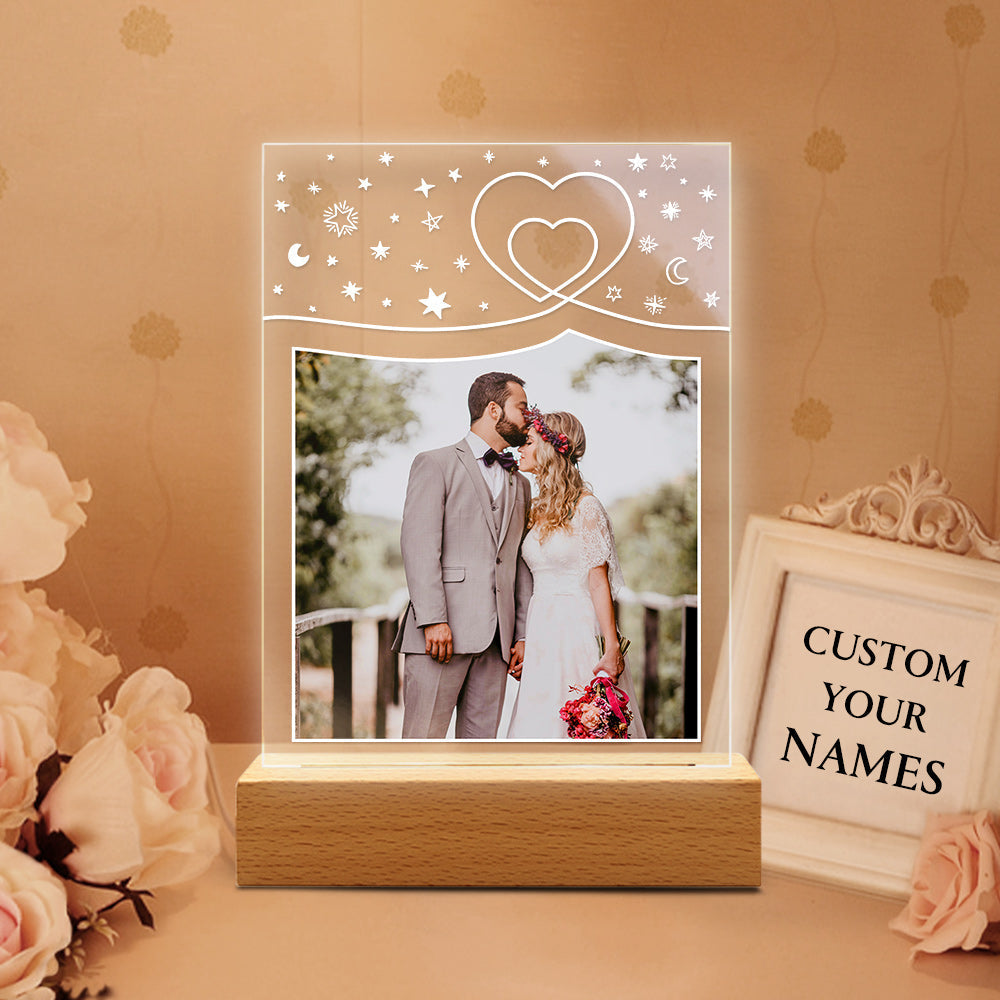Custom Acrylic Music Plaque Led Lights Wedding Day Gift for Her Personalized Led Lamp Plaque Custom Night Light Gift for Him - 