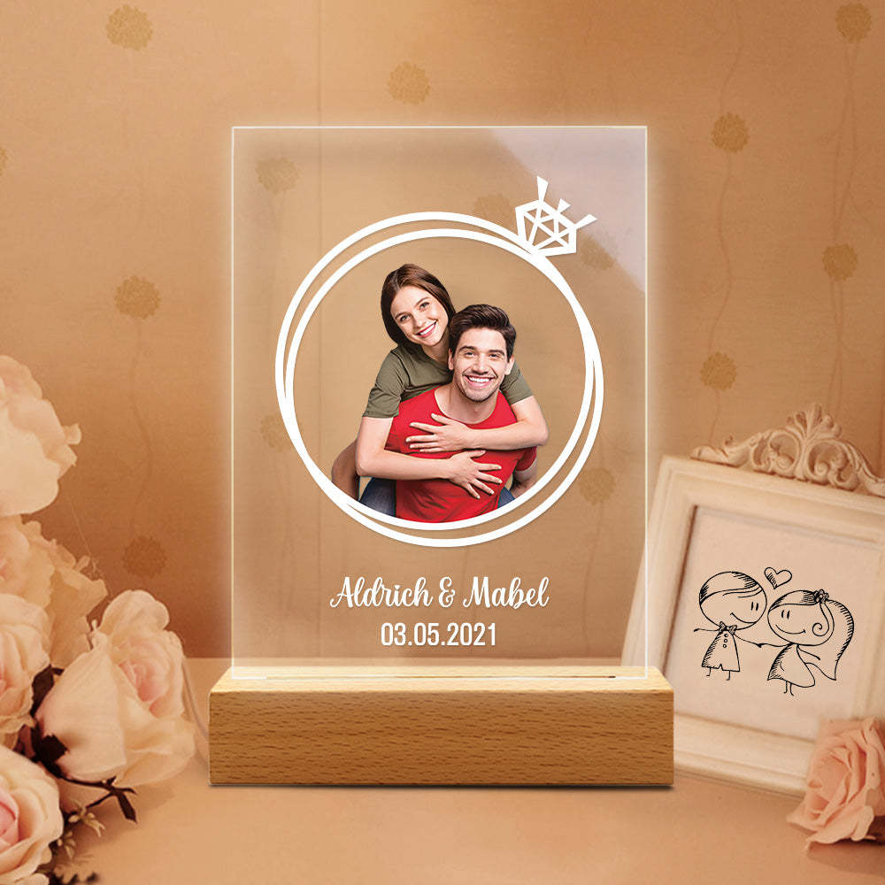 Photo Gifts Personalized Lamp Wedding Gift Custom Photo Led Lights Gift for Him Gift Custom 3D Led Lamp Acrylic Night Light -