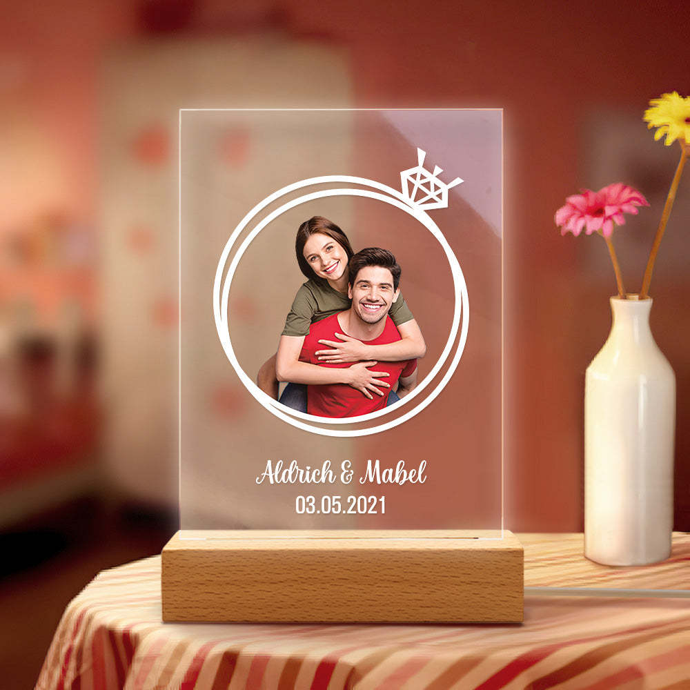 Photo Gifts Personalized Lamp Wedding Gift Custom Photo Led Lights Gift for Him Gift Custom 3D Led Lamp Acrylic Night Light -
