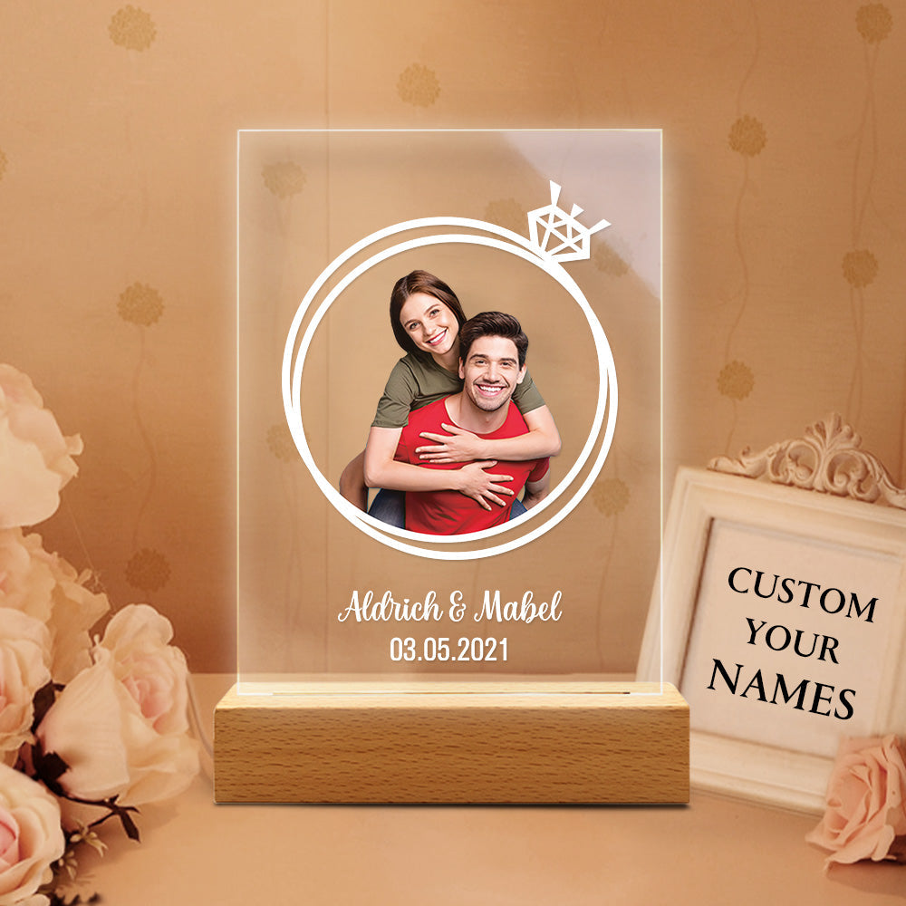 Photo Gifts Personalized Lamp Wedding Gift Custom Photo Led Lights Gift for Him Gift Custom 3D Led Lamp Acrylic Night Light - 