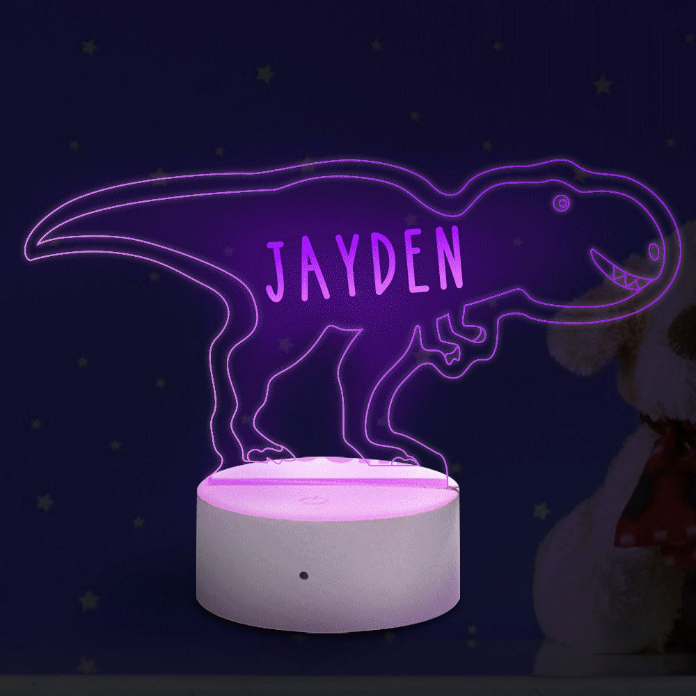 Christmas Gifts Personalized Triceratops Dinosaur Lamp With Custom Name Night Light Kid's Bedroom Decor Children's Night Light