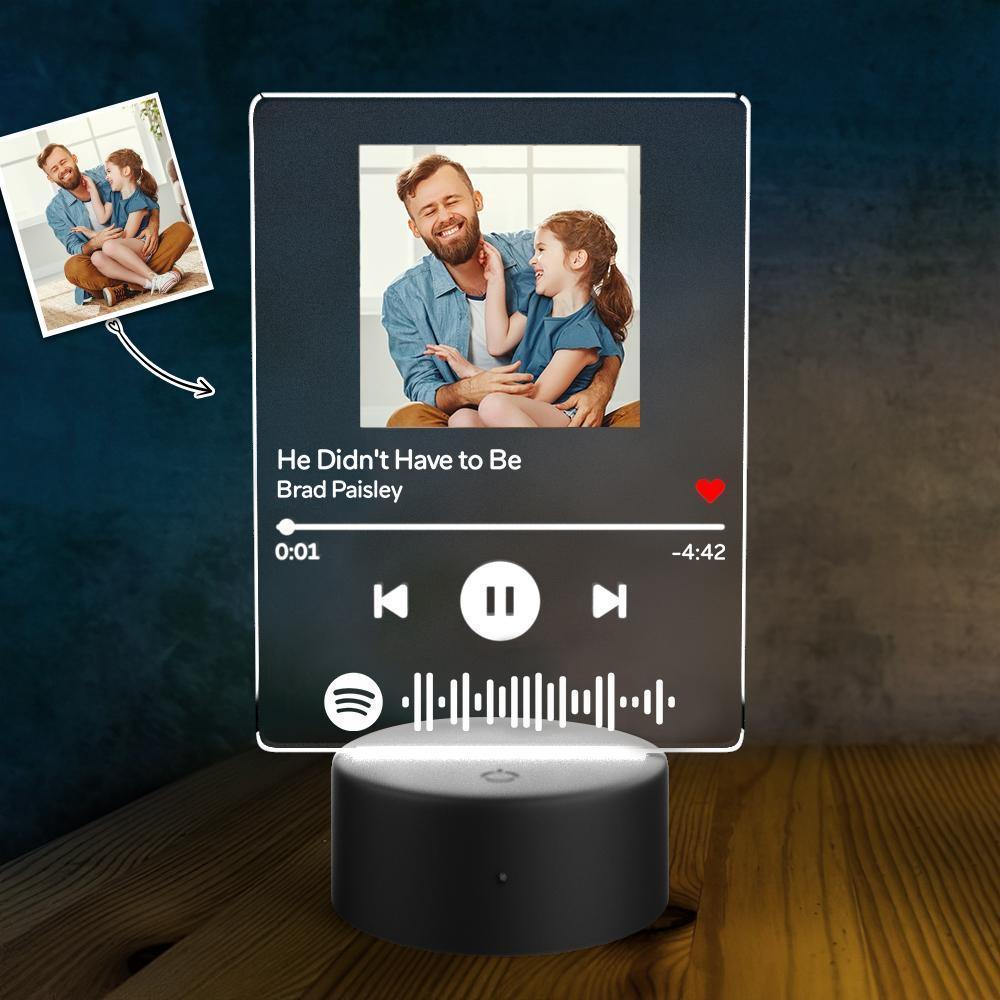 Father's Day Gift Spotify Led Light Lamp Custom Night Light Music Song Plaque 7 Colors - soufeelus