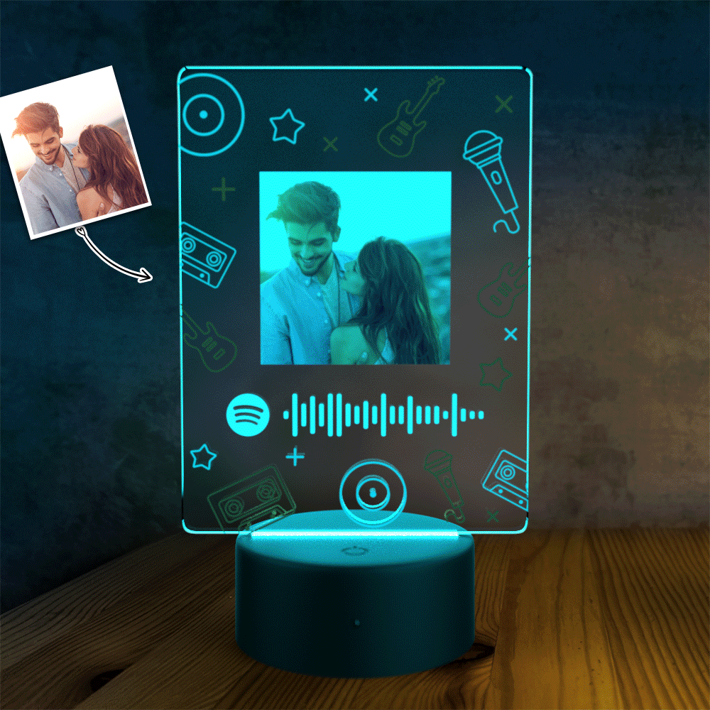 Custom Spotify Acrylic Song Poster Led Light Valentines Day Gift - soufeelus