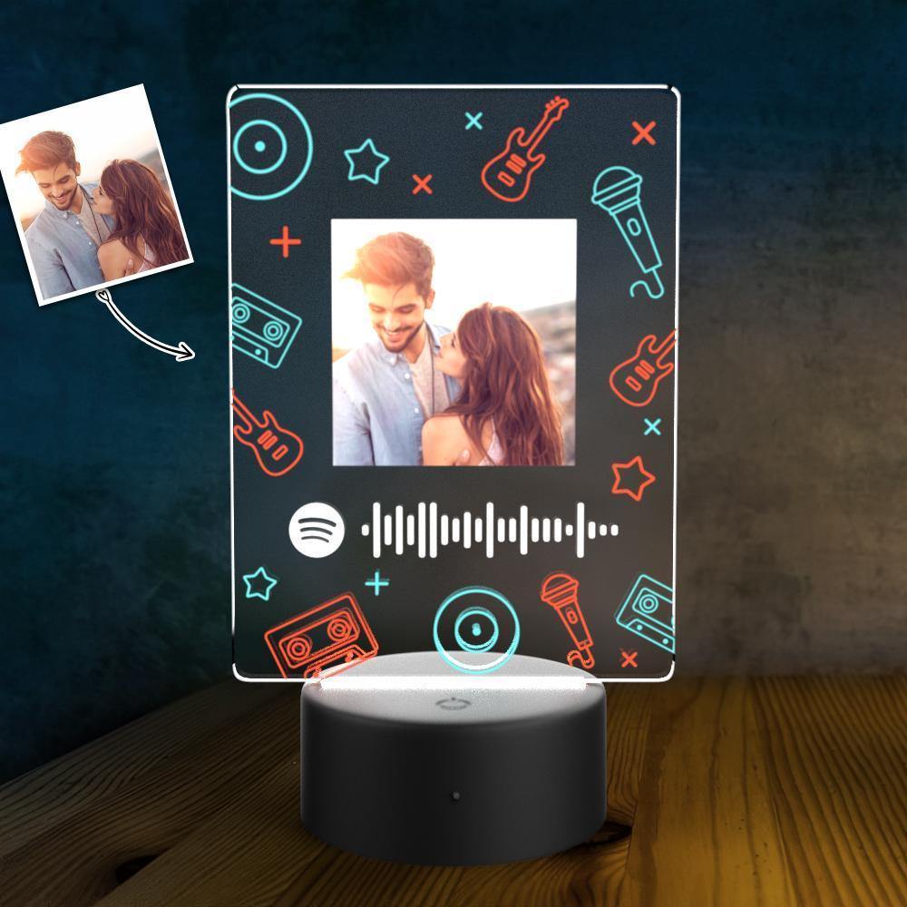 Custom Spotify Acrylic Song Poster Led Light Valentines Day Gift - soufeelus