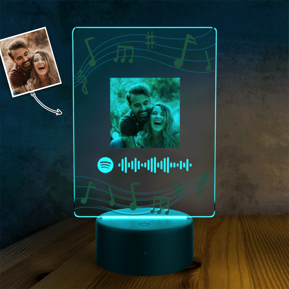 Custom Spotify Acrylic Song Poster Led Light Valentines Day Gift - soufeelus