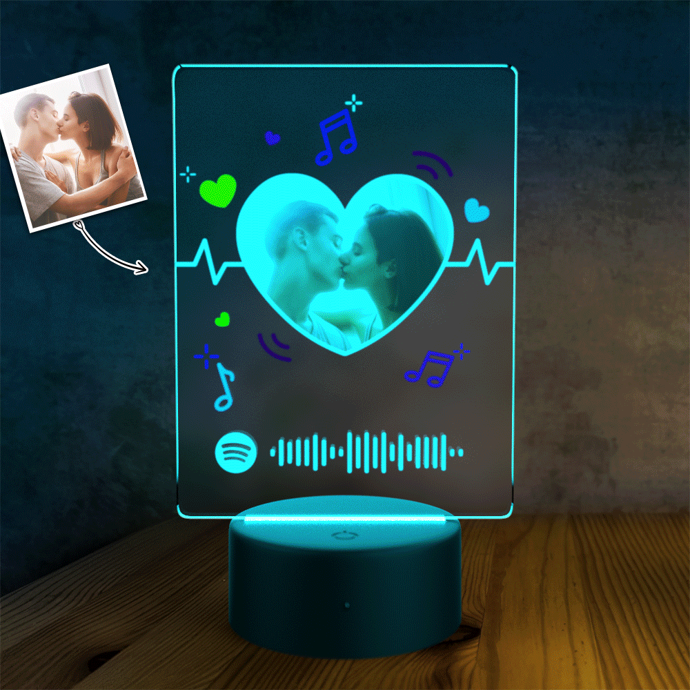 Custom Spotify Acrylic Song Poster Led Light Valentines Day Gift - soufeelus