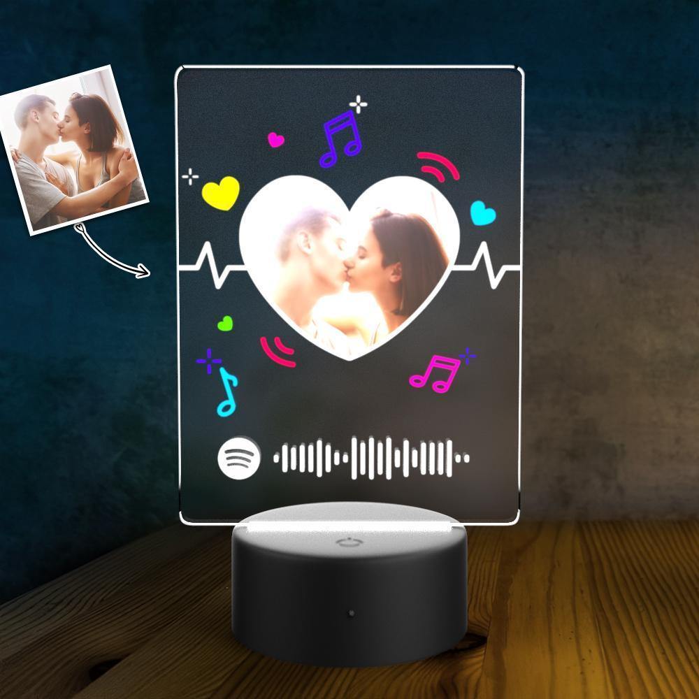 Custom Spotify Acrylic Song Poster Led Light Valentines Day Gift - soufeelus