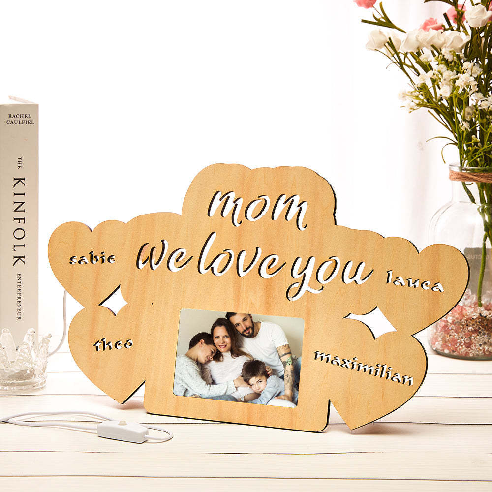 Custom Photo Engraved Lamp Photo Frame Night Light Mother's Day Gift for Her - soufeelus