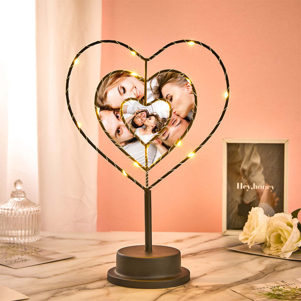 Custom Photo Lamp Love LED Night Light Personalized Heart-shaped Lamp Gift for Lover - soufeelus