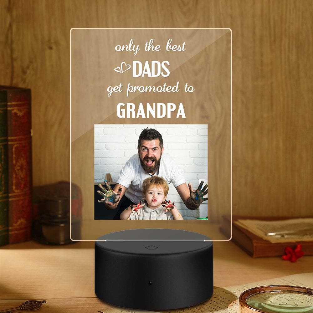 Father's Day Gift Custom Name Night Light Only the Best Dads Get Promoted to Grandpa - soufeelus