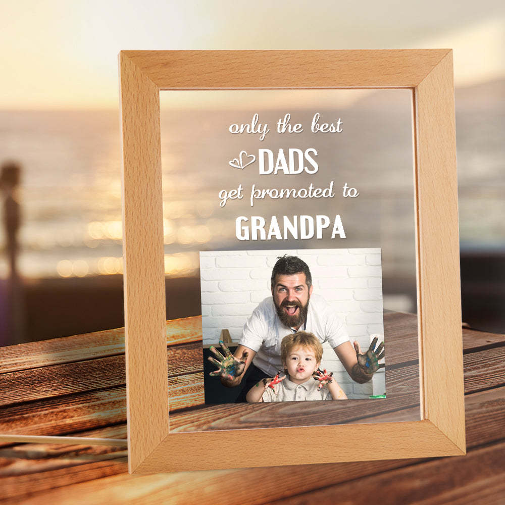 Father's Day Gift Custom Name Night Light Only the Best Dads Get Promoted to Grandpa - soufeelus