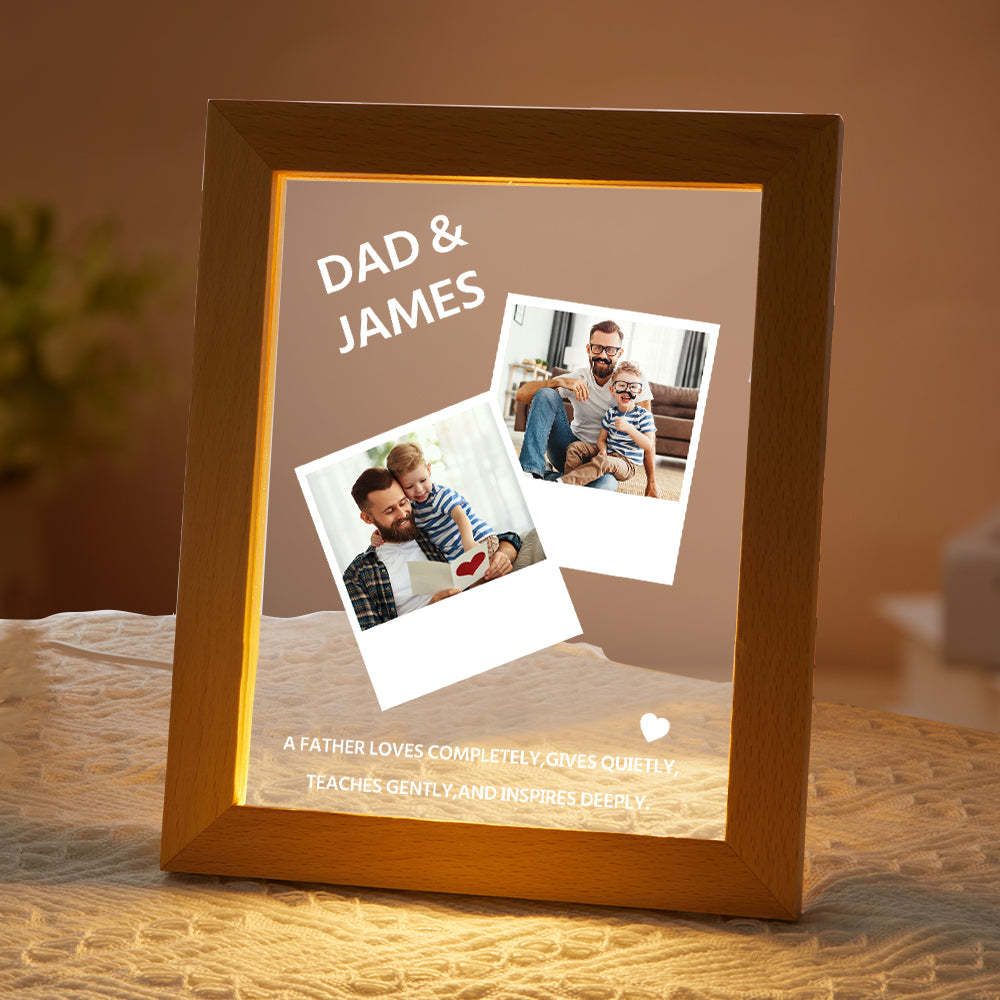 Father's Day Gift Night Light Custom Name and Photo A Father Love Completely - soufeelus