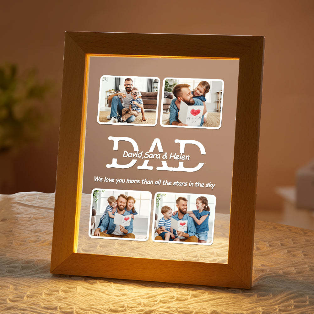 Night Light Father's Day Gift Custom Your Name and Photo We Love You More Than All the Star In the Sky