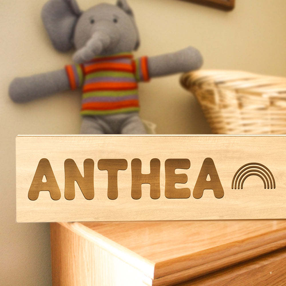 Personalized Baby Name Light Custom Kids Lamp New Baby Gift Wood Baby Toddler Night Light First Birthday - soufeelus