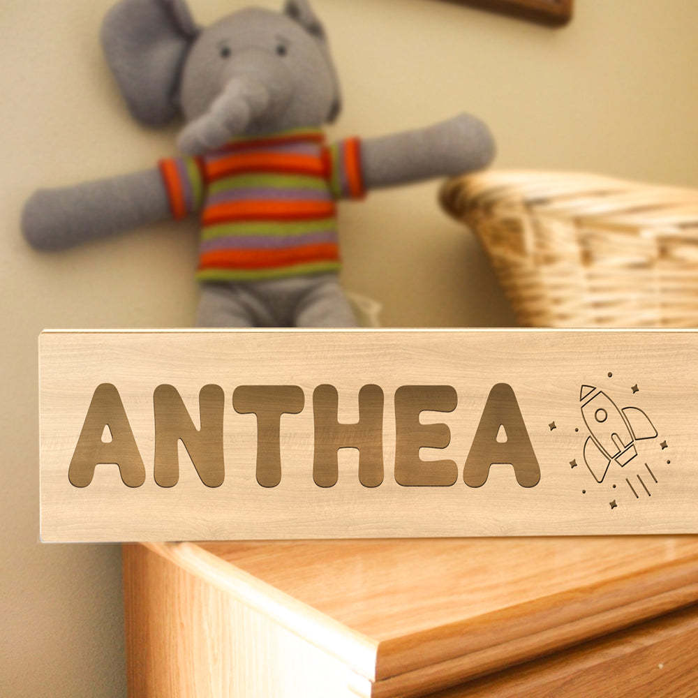 Personalized Baby Name Light Custom Kids Lamp New Baby Gift Wood Baby Toddler Night Light First Birthday - soufeelus