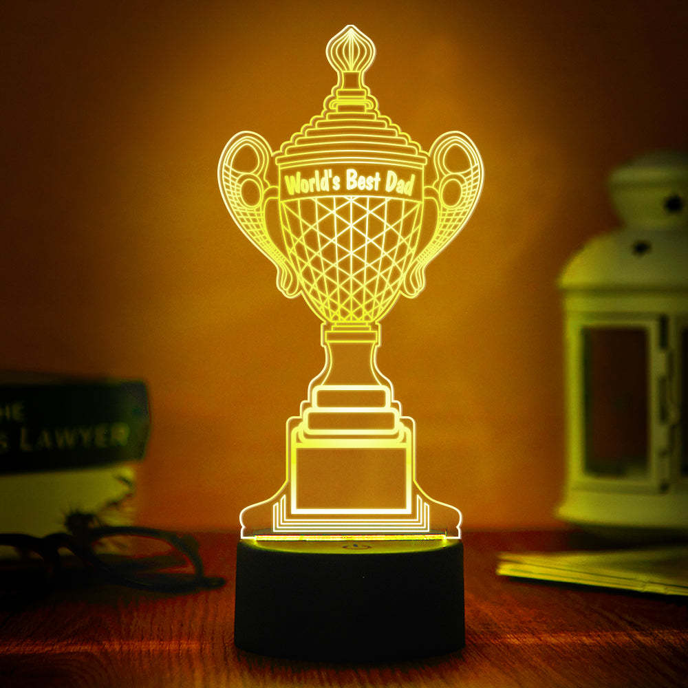 Personalized Trophy Lamp With Custom Text Color Night Light Bedroom Decor Father's Day Gifts - soufeelus