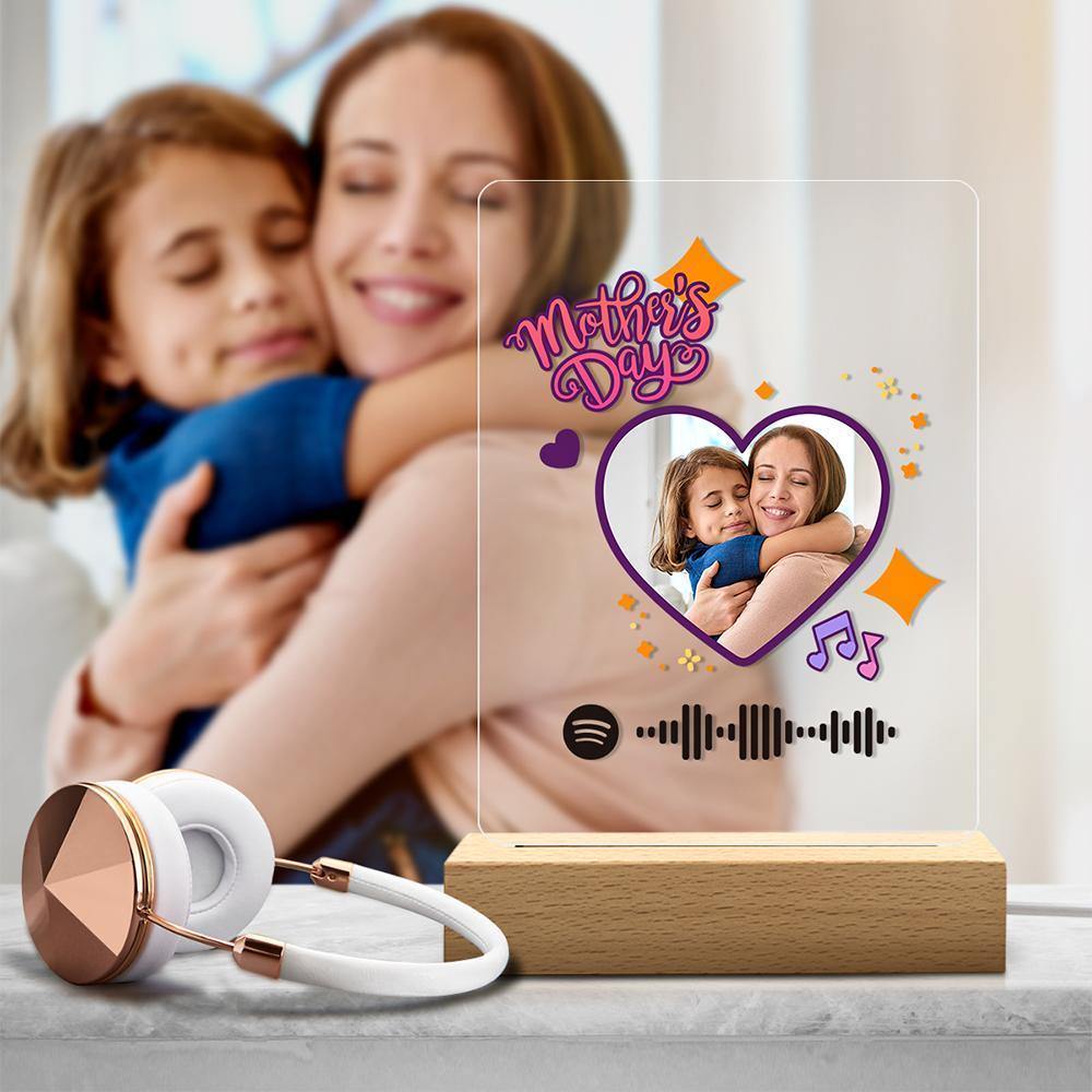 Scannable Spotify Code Night Light Acrylic Creative Gifts for Mom - soufeelus