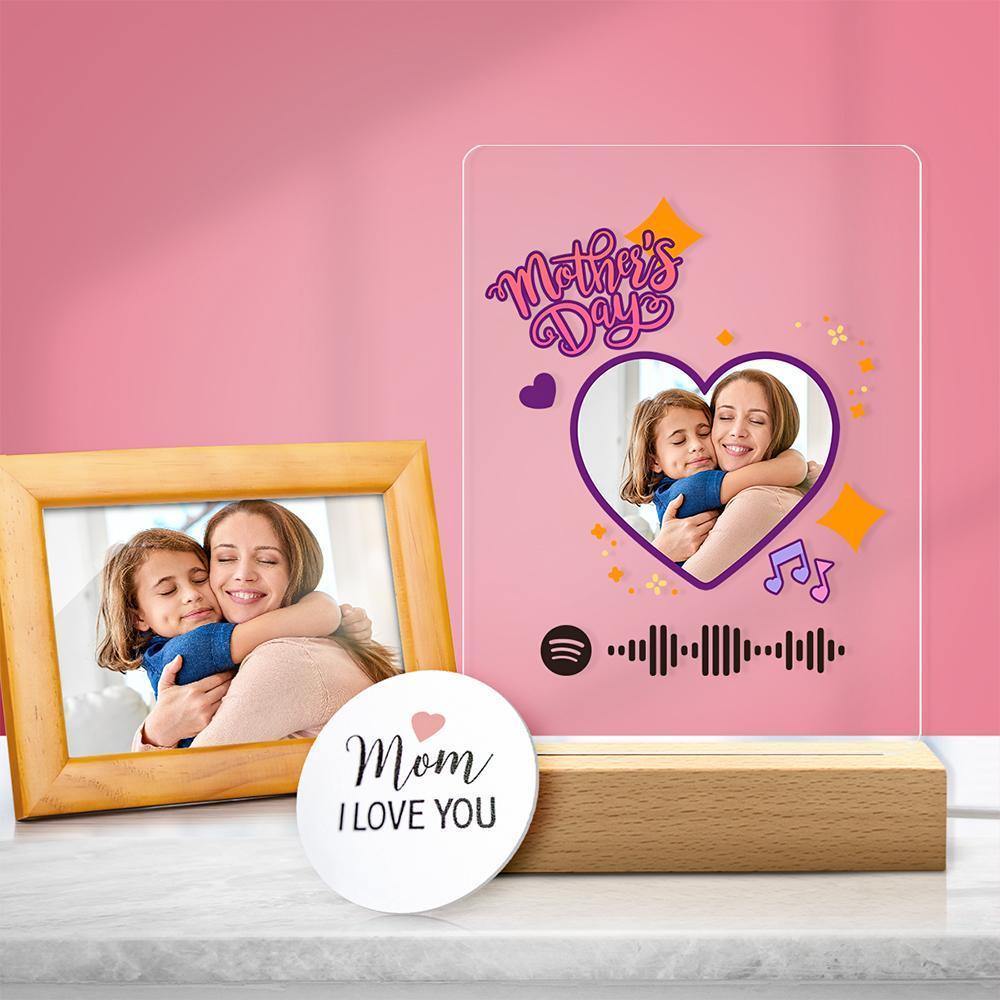 Scannable Spotify Code Night Light Acrylic Creative Gifts for Mom - soufeelus