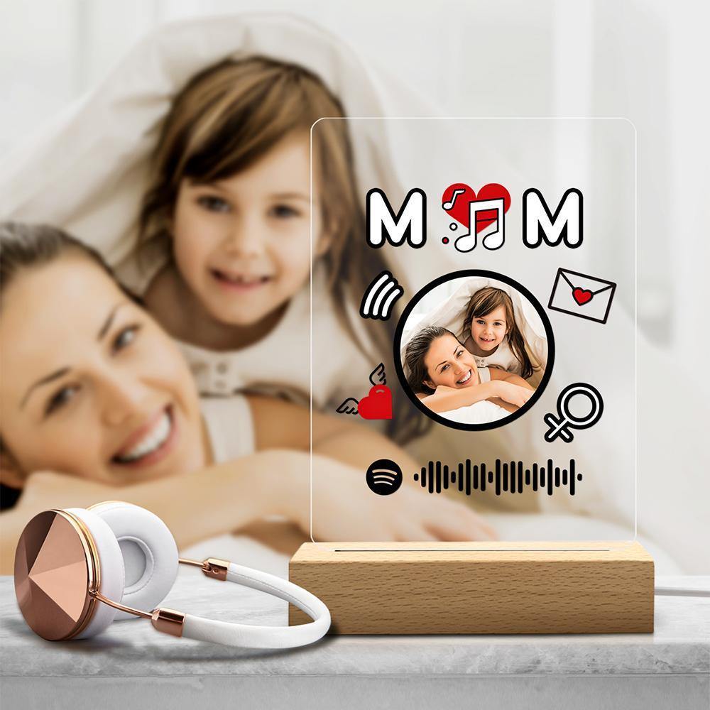 Scannable Spotify Code Night Light Acrylic Creative Gifts for Mom - soufeelus