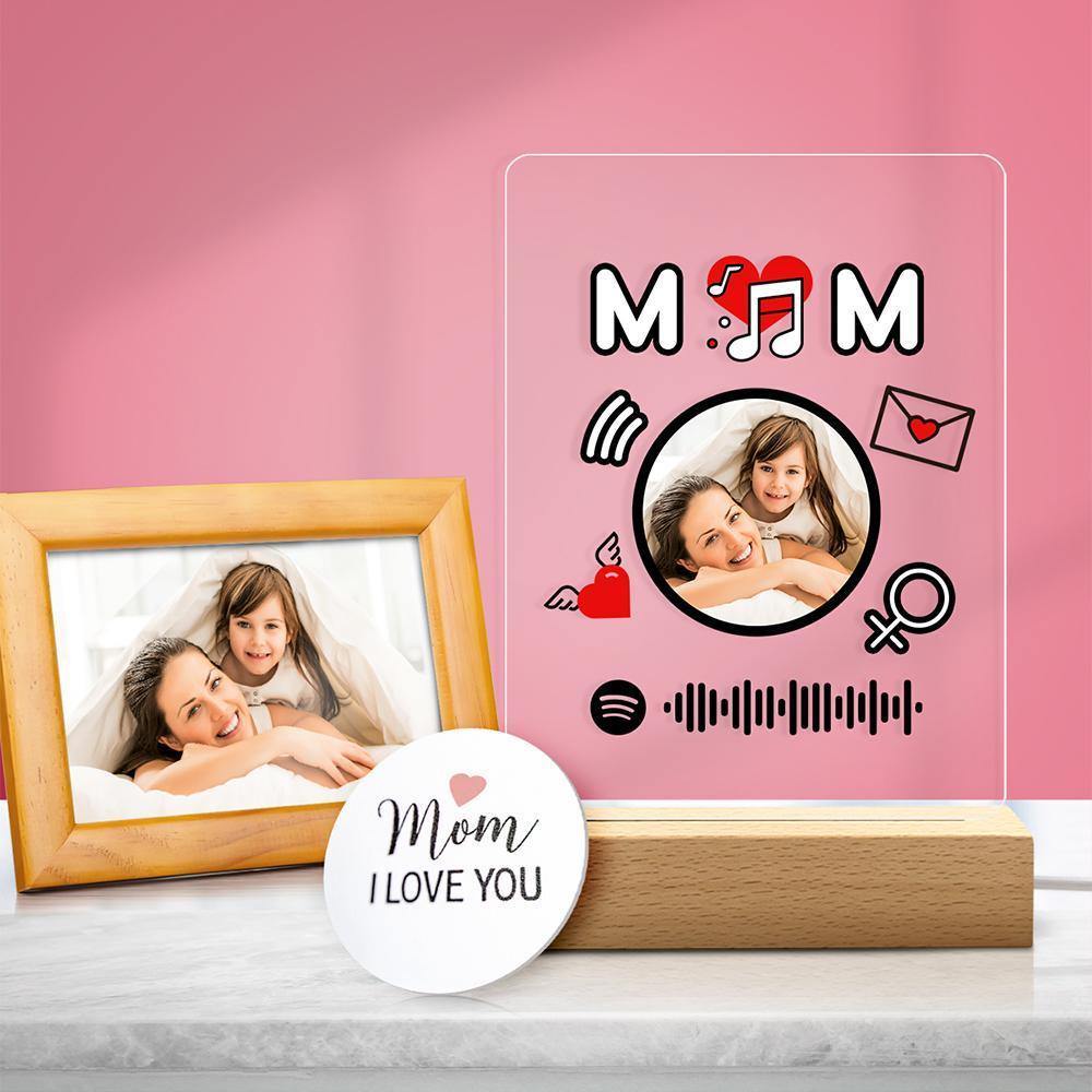 Scannable Spotify Code Night Light Acrylic Creative Gifts for Mom - soufeelus