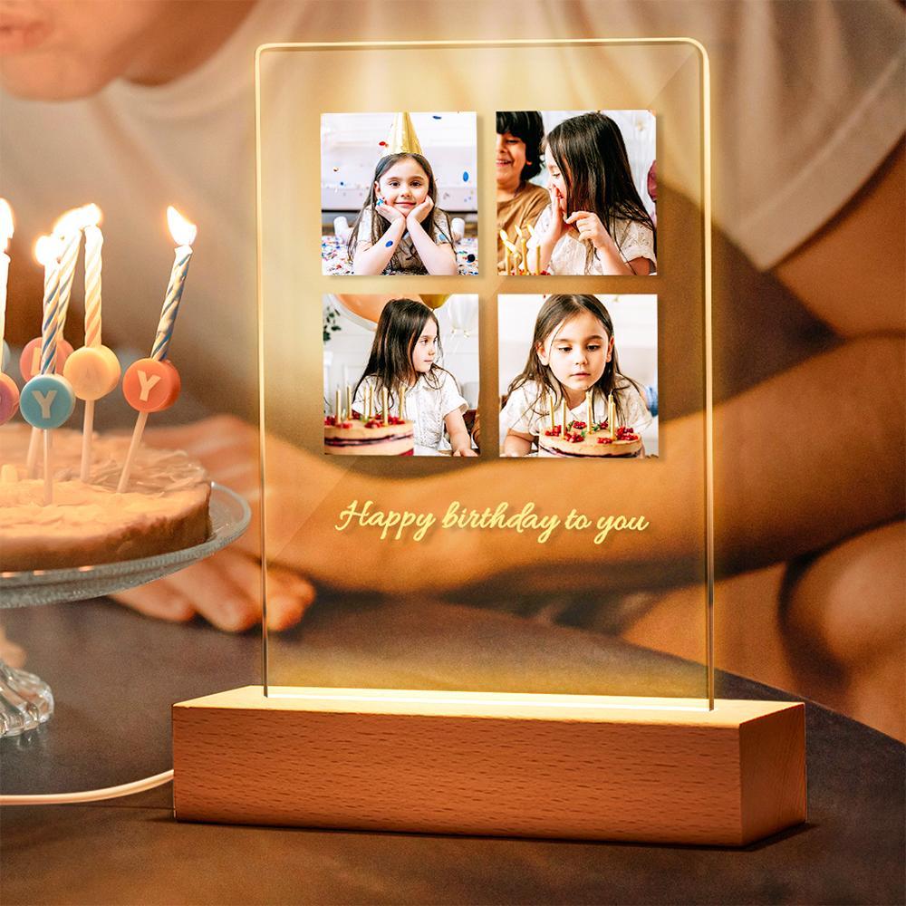 Custom Night Light Custom Photo Lamp Acrylic LED Birthday Gift - soufeelus