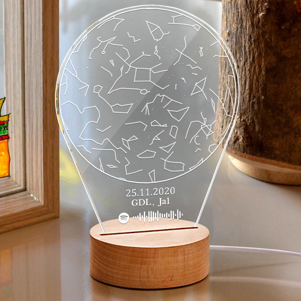 Scannable Spotify Star Map Night Light Sky Lamp Creative Music Gift for Couple - soufeelus