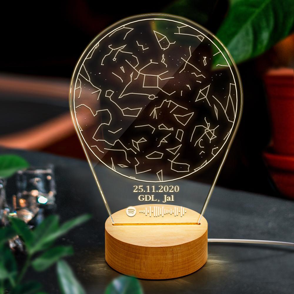 Scannable Spotify Star Map Night Light Sky Lamp Creative Music Gift for Couple - soufeelus