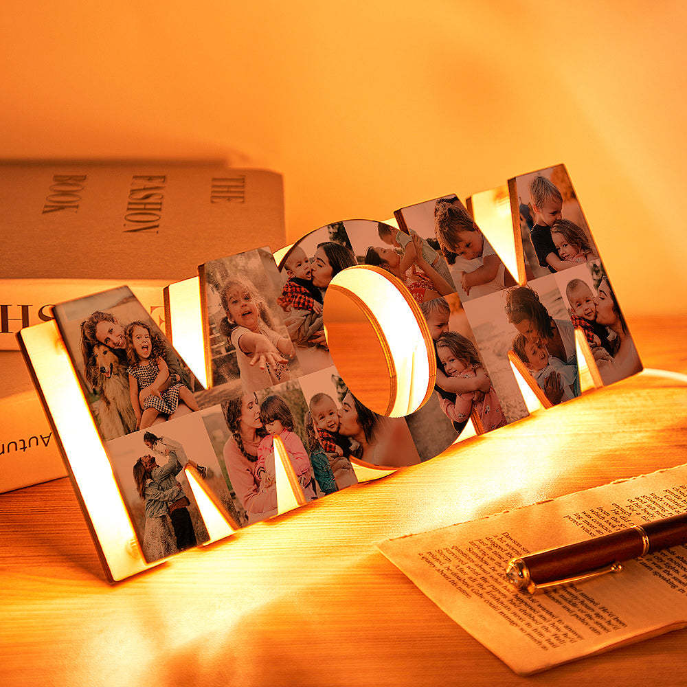 Custom Photo Night Light Multi-map Wooden Gifts for Mom - soufeelus