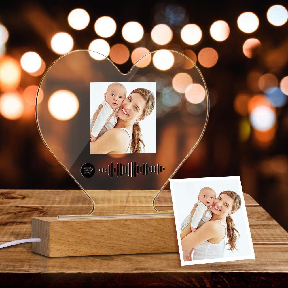 Mother's Day Gift-Custom Scannable Spotify Code Night Light Photo Unique Holiday Gifts - soufeelus