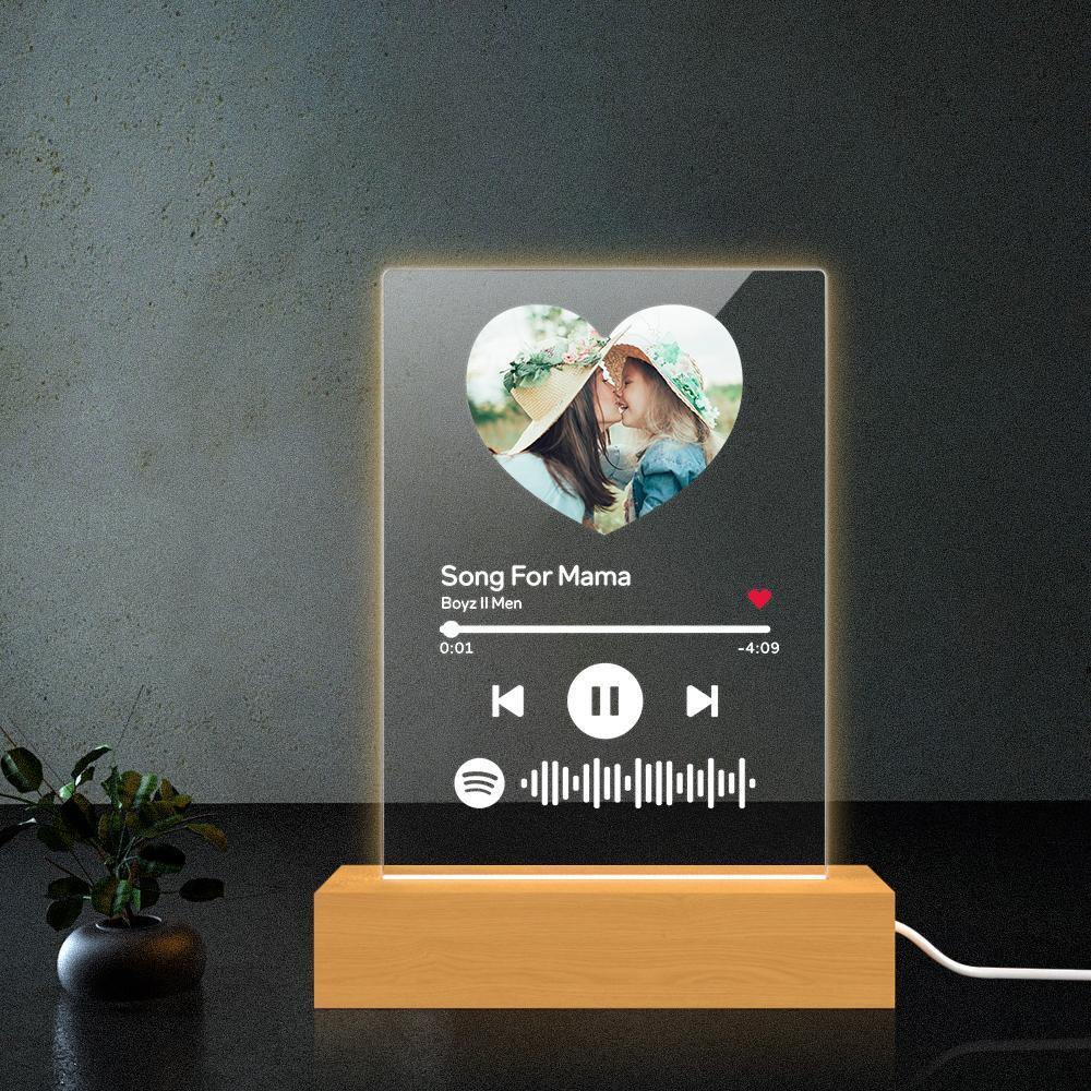 Mother's Day Gift-Scannable Spotify Code Night Light Heart-shaped Photo Holiday Surprise Gift - soufeelus