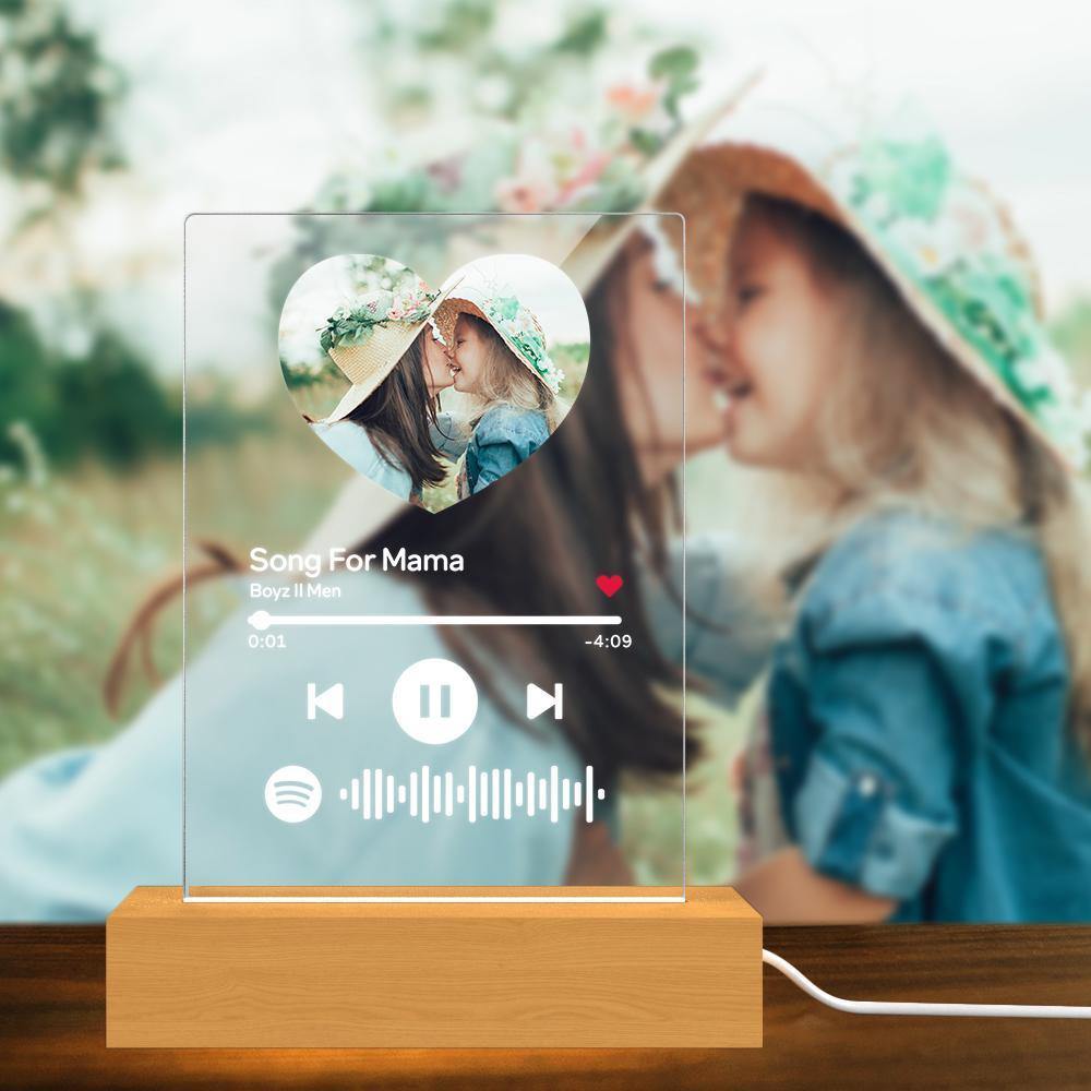 Mother's Day Gift-Scannable Spotify Code Night Light Heart-shaped Photo Holiday Surprise Gift - soufeelus