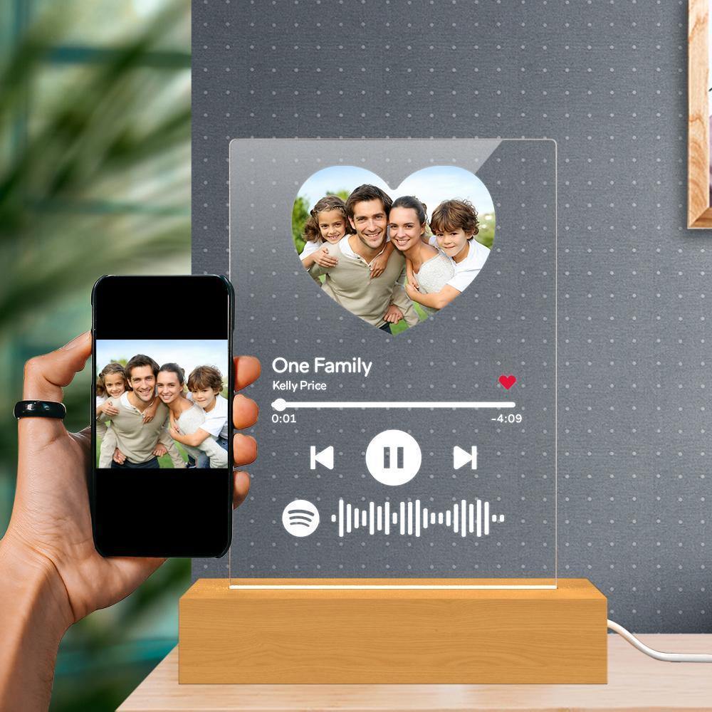 Scannable Spotify Code Night Light Unique Surprise Home Family Theme Gifts - soufeelus