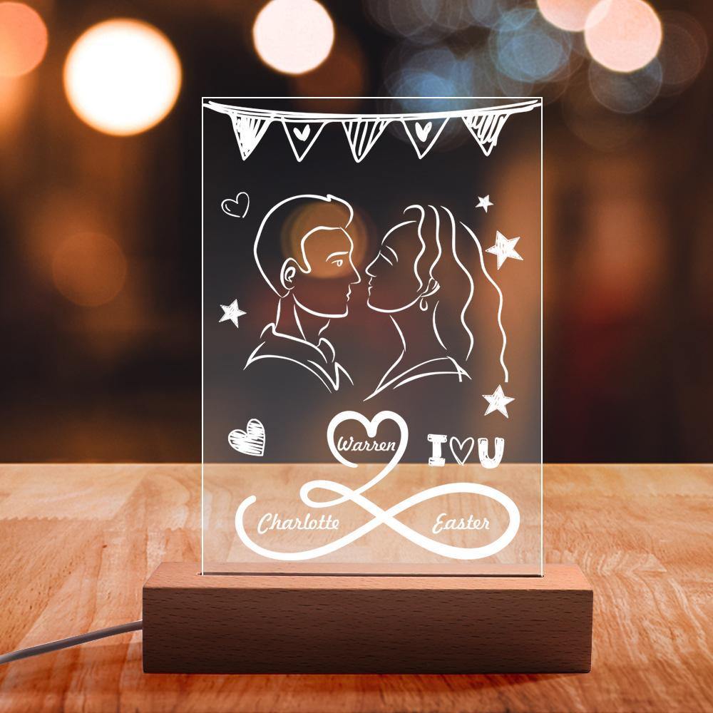 Custom Engraved Night Light Romantic Confession Surprise Gift for Couple - soufeelus