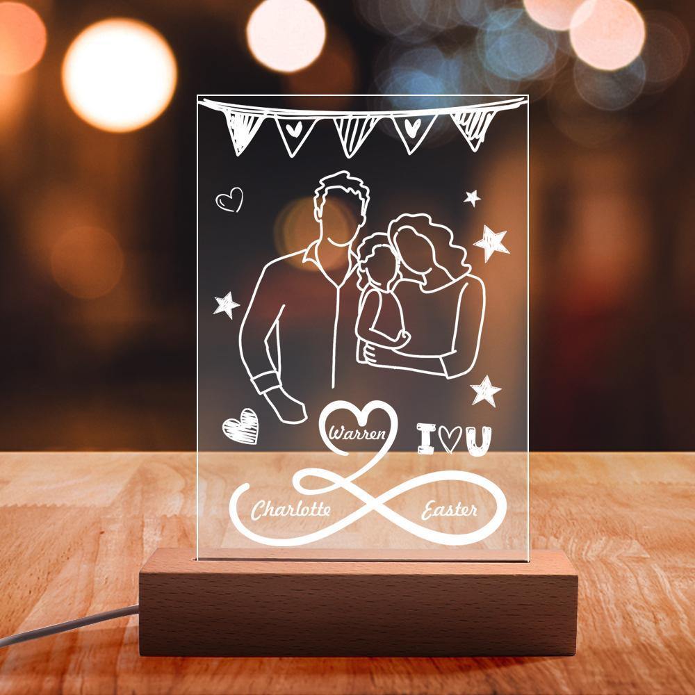Custom Engraved Night Light Fashion Home Gifts for Family - soufeelus