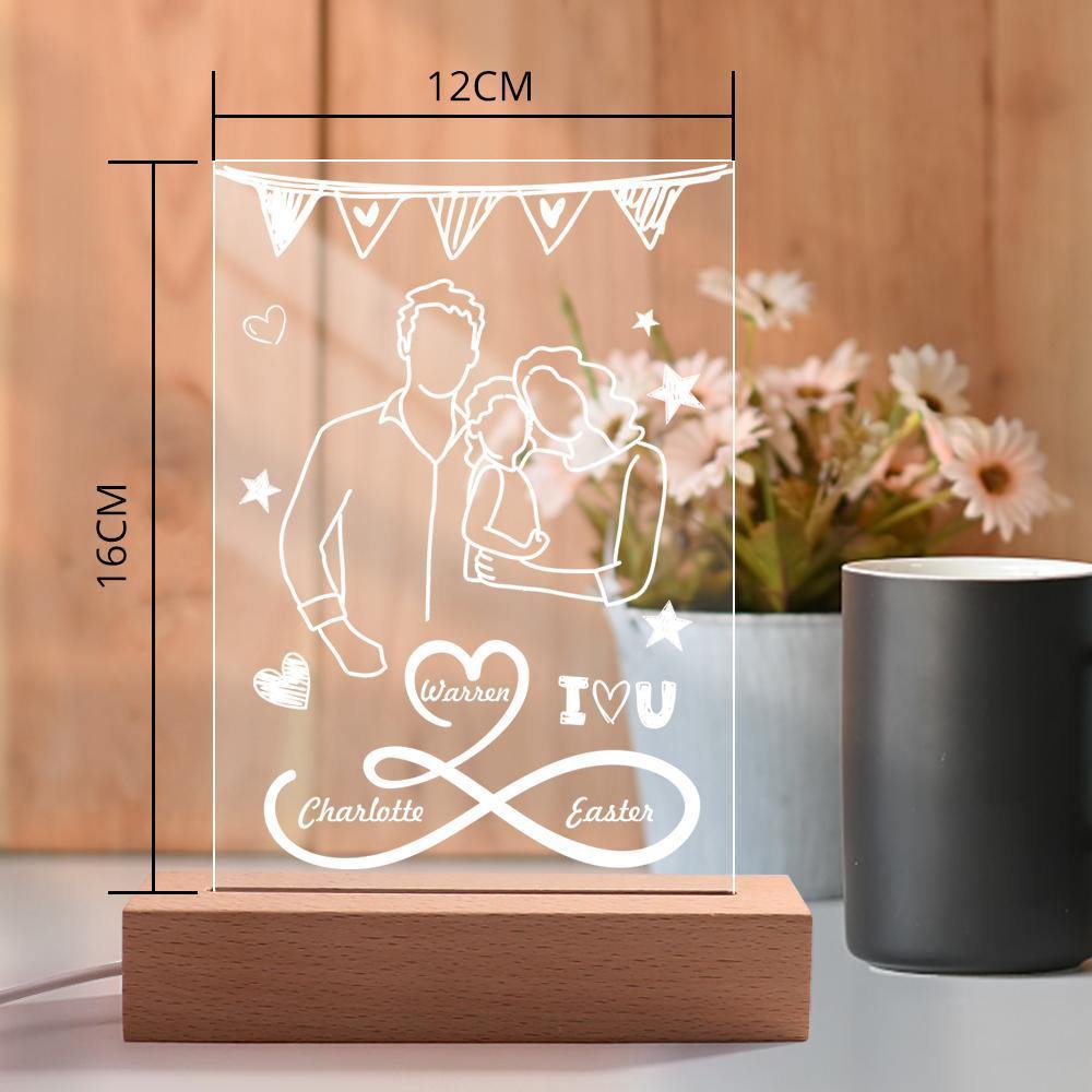 Custom Engraved Night Light Fashion Home Gifts for Family - soufeelus