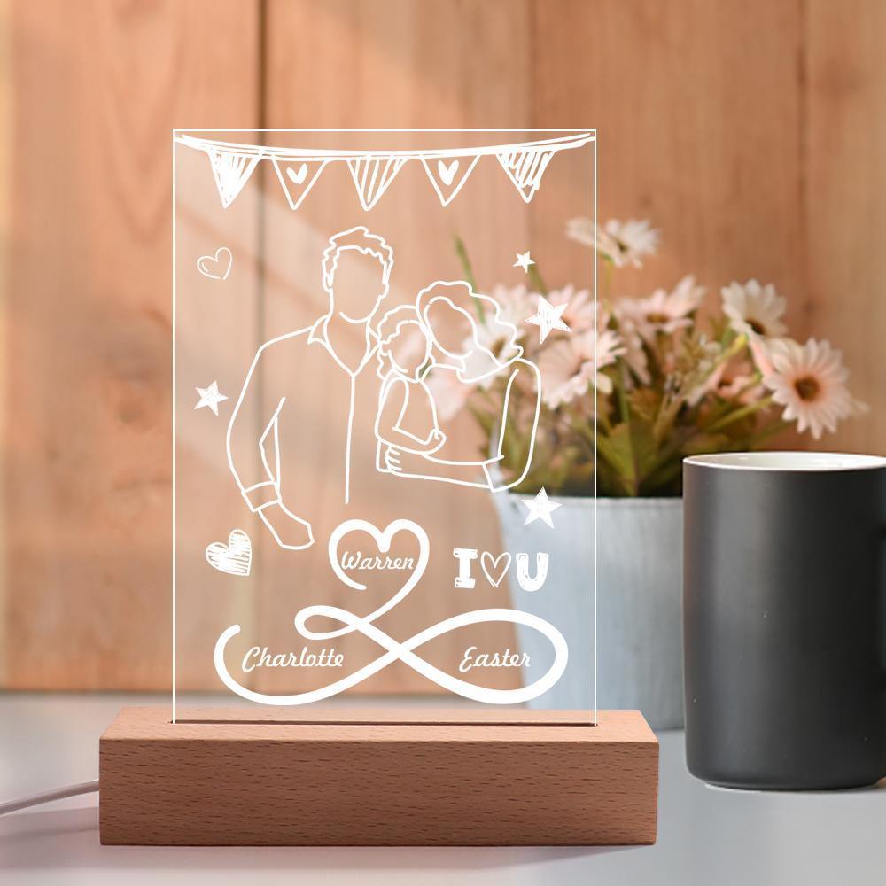 Custom Engraved Night Light Fashion Home Gifts for Family - soufeelus