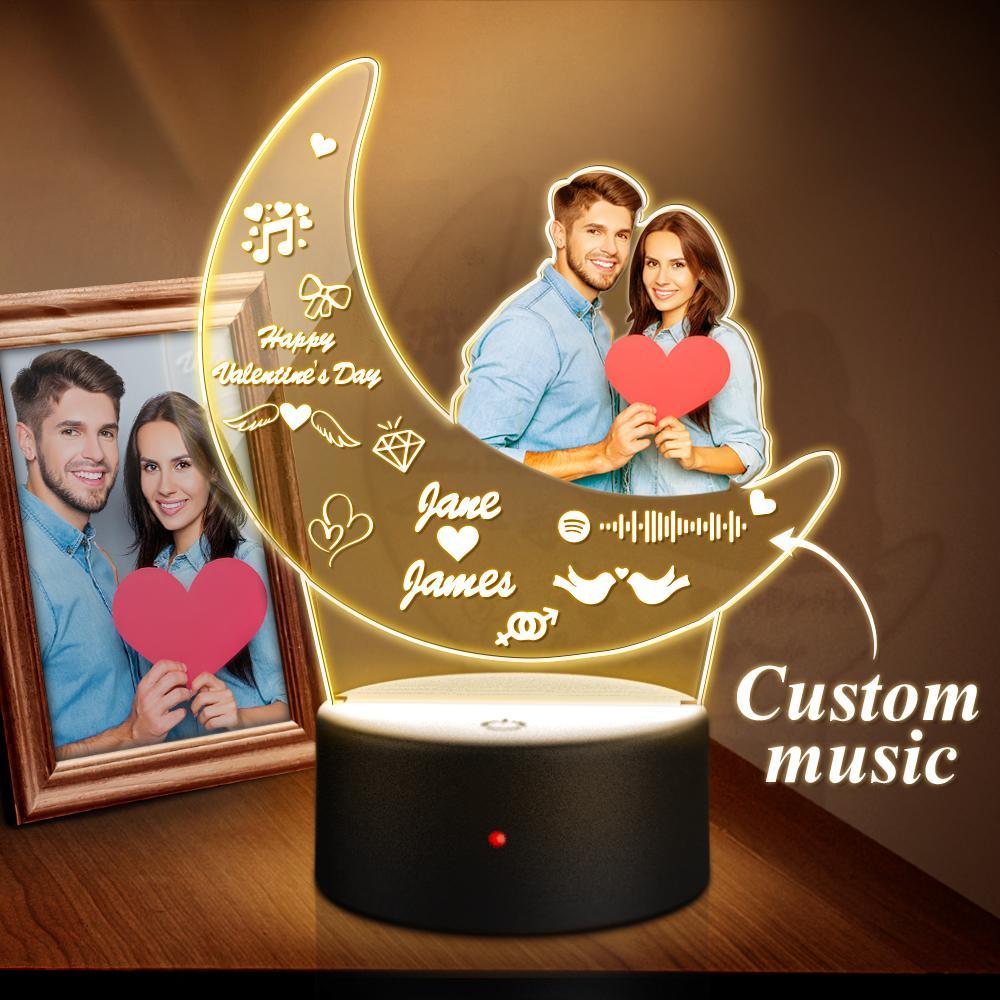 Custom Spotify Night Light Glass Plaque Acrylic Moon Photo Light - soufeelus