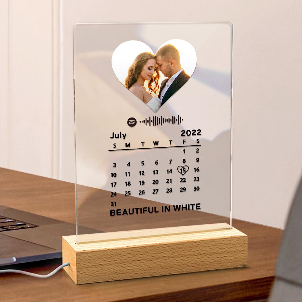 Custom Spotify Music Plaque With Engraved Word Night Light Spotify Code Lamp Perfect Gift For Wedding Anniversary - soufeelus