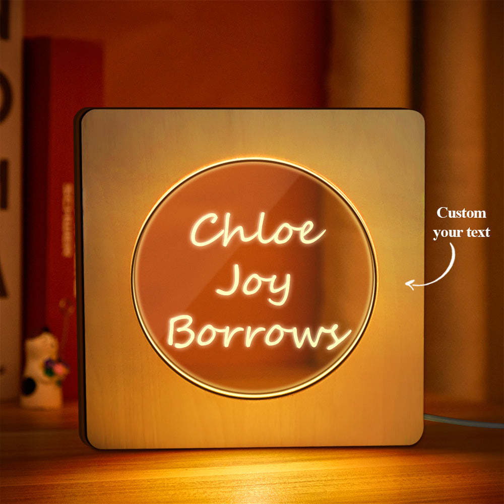 Custom Engraved Night Light Personalized Wooden Frame Lamp Gift for Lover - soufeelus