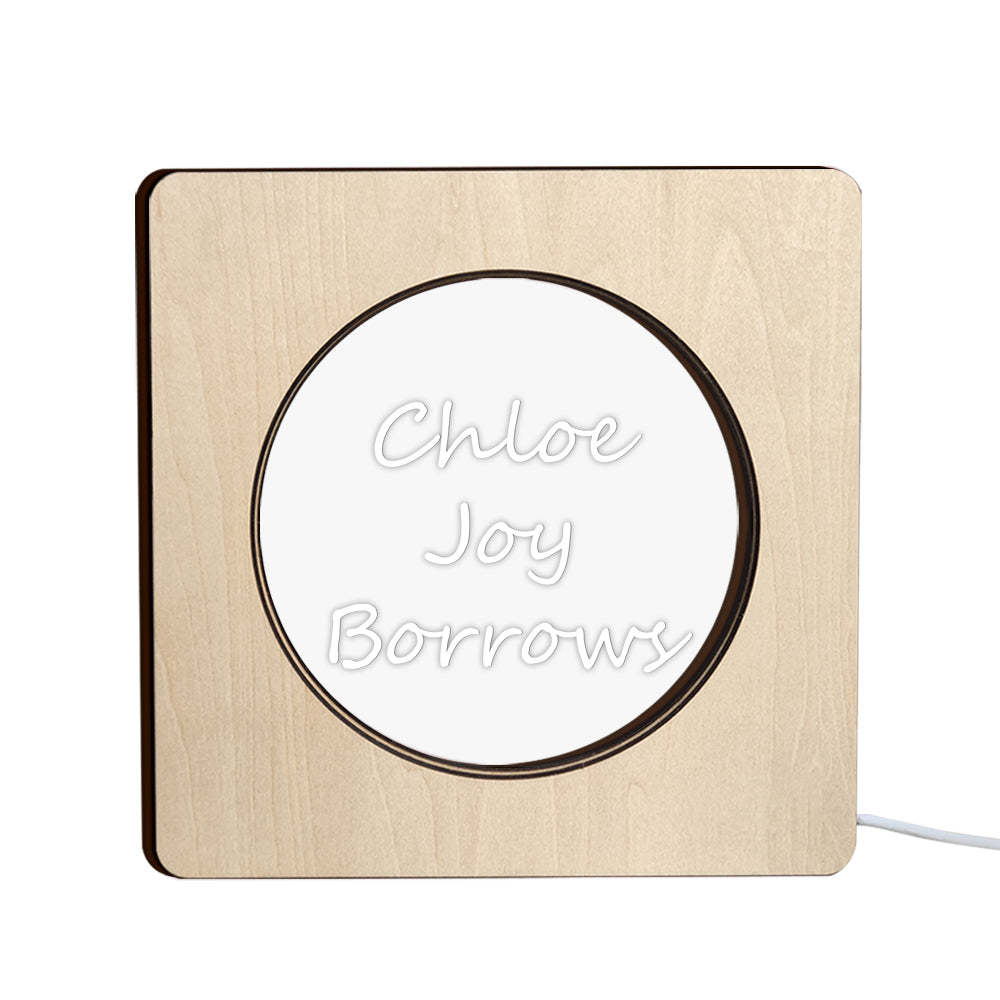 Custom Engraved Night Light Personalized Wooden Frame Lamp Gift for Lover - soufeelus