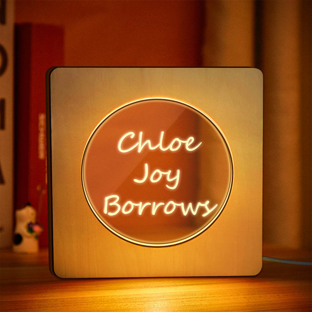 Custom Engraved Night Light Personalized Wooden Frame Lamp Gift for Lover - soufeelus