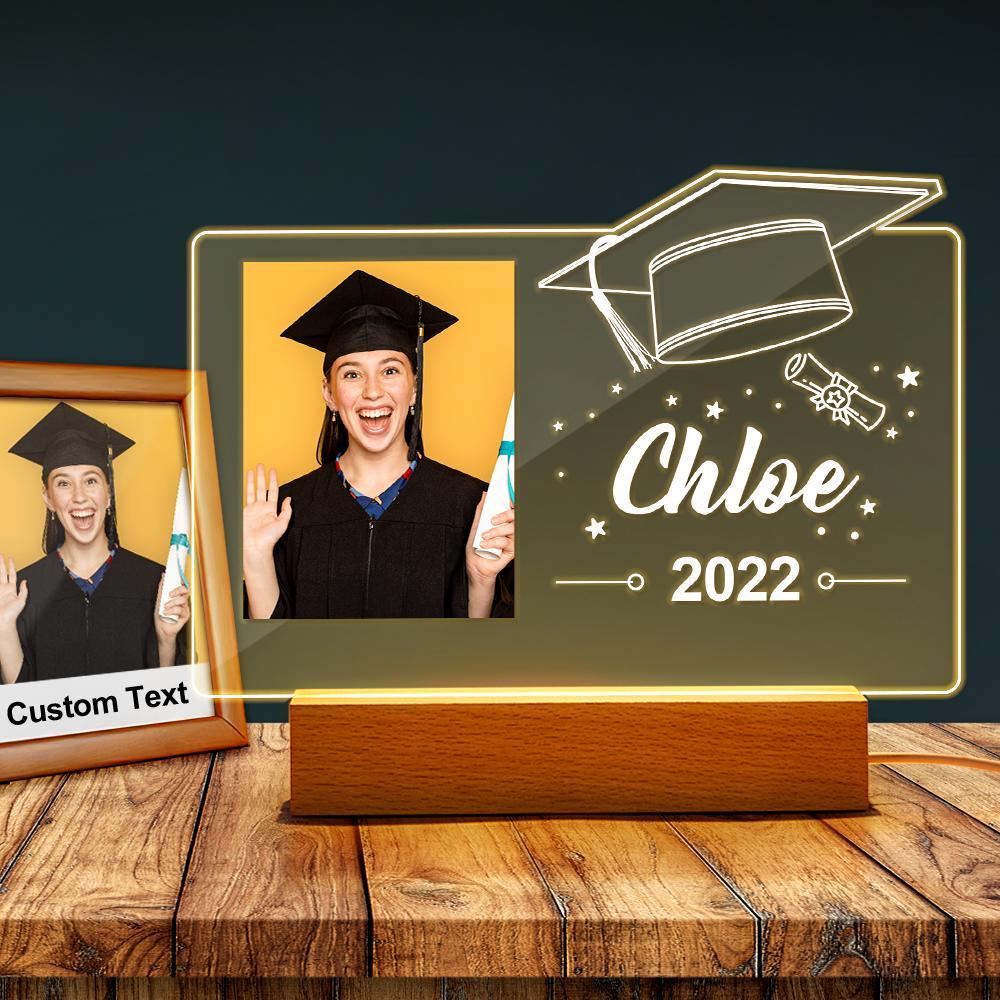 Custom Graduation Gifts Personalized Photo Night Light 3d Illusion Night Lamp Graduation Cap Led Lamp Grad College Gifts - soufeelus