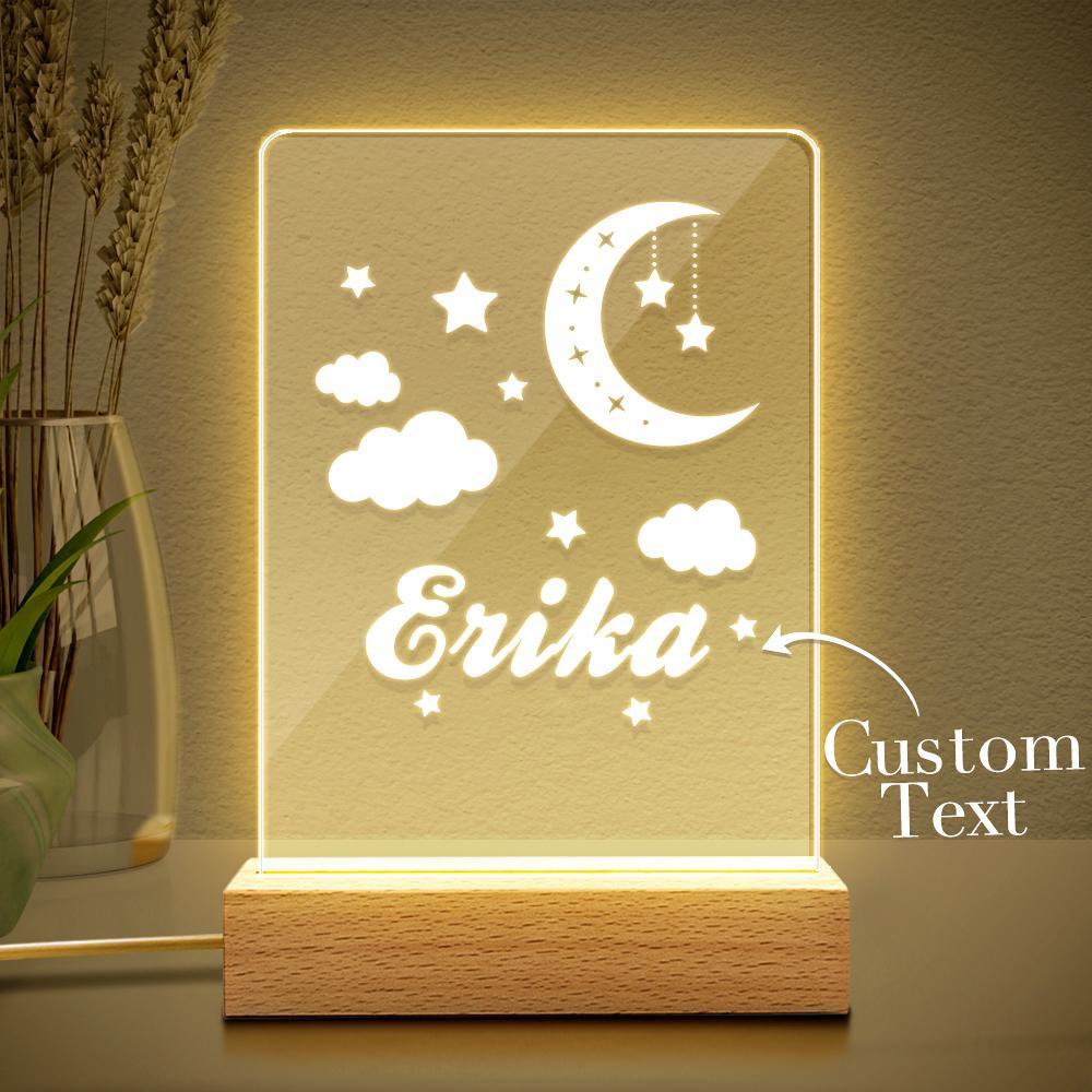 Custom Night Light Table Lamp For Kids Stars Moon And Clouds - soufeelus