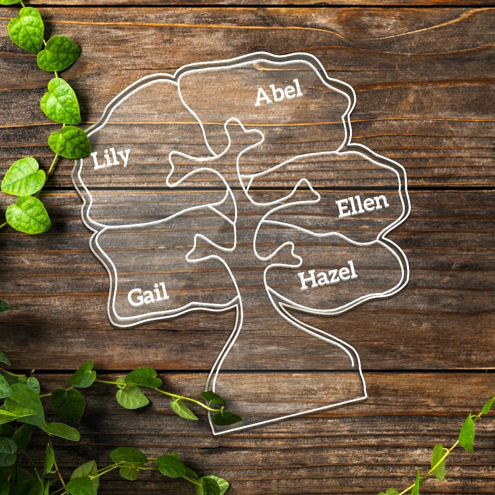 Personalized can be customized with multiple names night light family tree - soufeelus