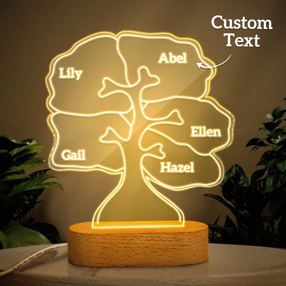 Personalized can be customized with multiple names night light family tree - soufeelus